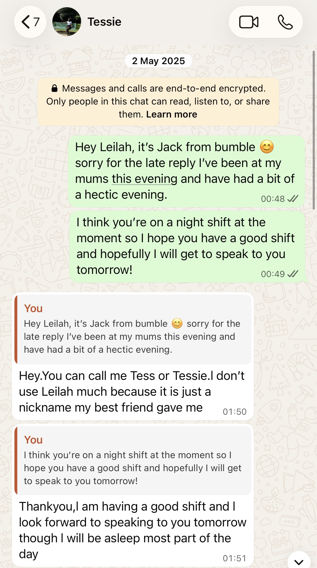 The first message